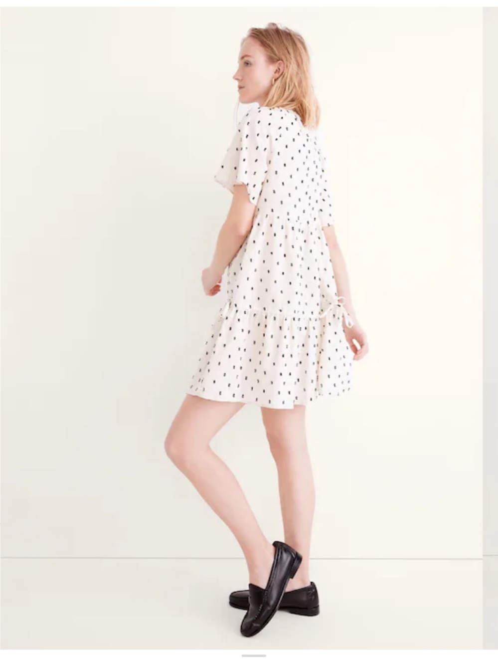 Madewell Cotton-Linen Lorelei Mini Dress in Clip Dot - Picture 2 of 6